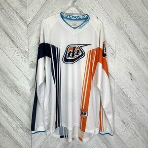 Troy Lee Designs Jersey Mens Size XL White Blue Orange Racing Moto Dirt Bike